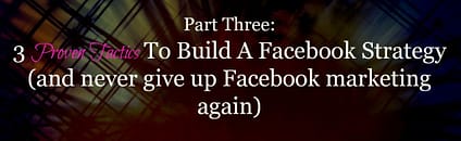 Facebook strategy